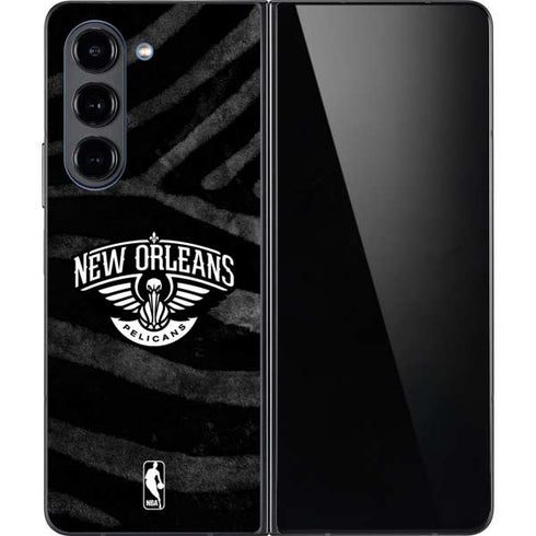 NBA New Orleans Pelicans Black Animal Print Galaxy Z Fold5 5G Skin
